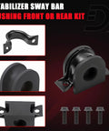Suspension Stabilizer Sway Bar Bushing Replacement 928-344 front or rear kit with black rubber bushing and metal bracket