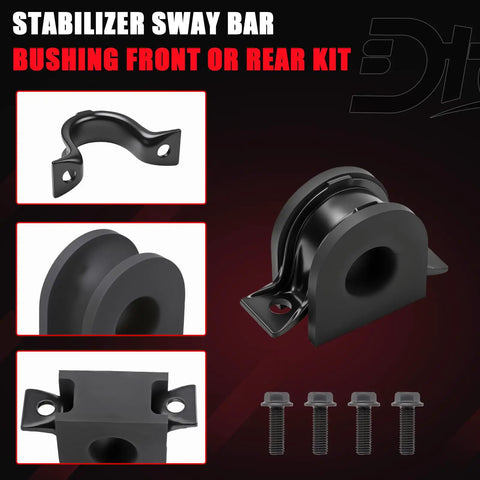 Suspension Stabilizer Sway Bar Bushing Replacement 928-344 front or rear kit with black rubber bushing and metal bracket
