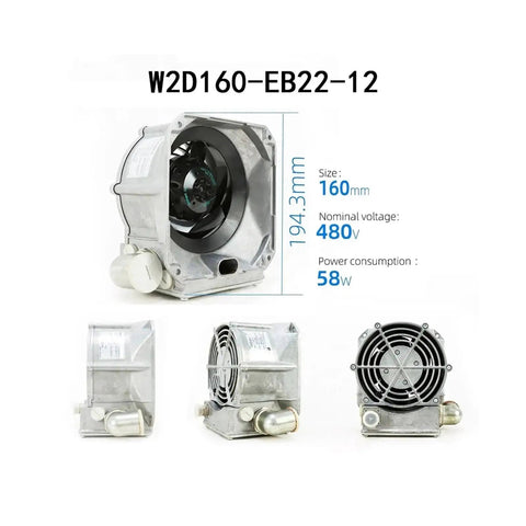 Rugged Industrial Servo Spindle Motor Drive W2D160-Eb22-12 400Volt Ac 0.25 Amps with metal casing and fan details.