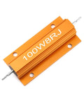 Tough As Nails Wirewound Aluminum Shell Resistor 8 Ohm 100 Watt 5 Percent Tolerance Pro Grade Pair with orange housing.