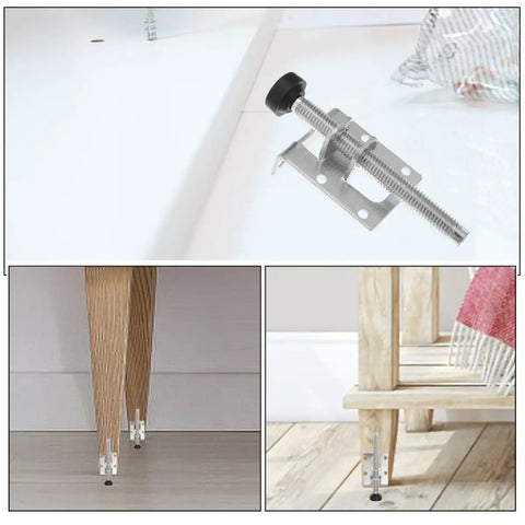 8 Pack Adjustable Steel Furniture Leveling Feet For Tables And Cabinets, Easy Install, Wear Resistant Table Leg Levelers