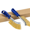 Heavy Duty 11 Inch Wire Brush Set With Plastic Handle For Automotive Jobs Grill Cleaning Rust And Paint Removal Welding Slag And Household Use More And Thicker Bristles Pack Of 2