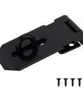 Badass Stainless Steel Hasp Latch Built Different For Heavy Duty Padlock Security On Gates Sheds Barns And Home Doors 3 Inch Matte Black shown with screws.