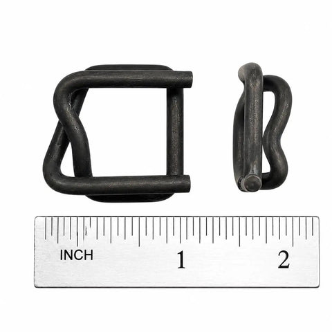 Phosphate Coated Wire Buckles For Woven Poly Strapping 3/4 Inch By.160 Inch Heavy Duty Beefed Up Rust Resistant ASTM D3950 Compliant