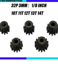 Steel 32P Pinion Gear Set 3.175mm Shaft One Eighth Inch 10T 11T 12T 13T 14T For Redcat Blackout Xte Pro RC Cars Upgrade Pack