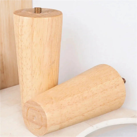 4 Pack Solid Wood Furniture Legs For Sofa Table And Cabinet Nordic Style Tapered Feet With Floor Protection close-up view