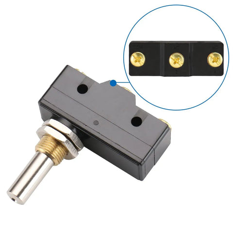 Micro Switch LZ15-GQ8-B 15A 250VAC SPDT Momentary Plunger Limit Switch with 1NO 1NC 3 Screw Terminals, front view