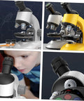 Kid Friendly High Definition Microscope Learning Set For Safe Easy Observation And Hands On Science Exploration Rotatable Viewing