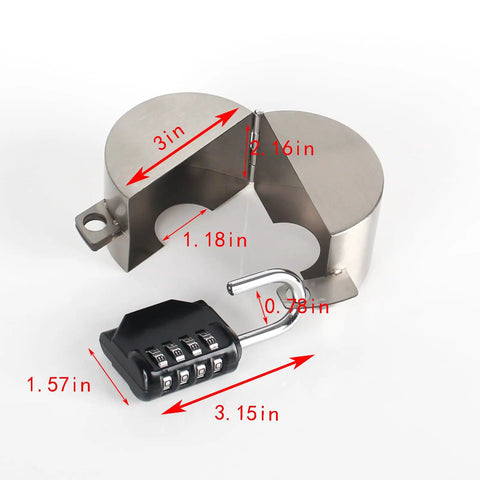 Heavy Duty Door Handle Lock Stops Knob Turning And Blocks Keyhole For Solid Privacy Lock It Down Tight With A No Sweat Portable Travel Security Setup Today, stainless steel with combination lock.