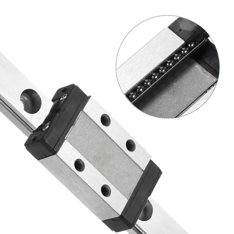 100 Mm MGN9 Linear Guide Rail With MGN9C Sliding Carriage Block, showing bearing steel rail and smooth motion surface.