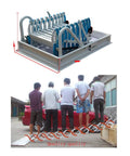 Electric Attic Ladder With Remote Control Folding Telescopic Design And Secure Handrails Custom Sized For Ceiling Hatches Up To Three Meters shown with clear framework.