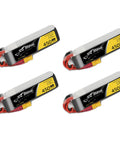 4 Pack 450mAh 7.4V 75C 2S LiPo Battery Pack With XT30 Plug For H Frame Betafpv 2S Whoop Long Size High Power Drone Battery Kit