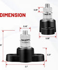 Dimensions of Beefy 12V 150A Power Distribution Block With Five Sixteenths Inch Stud M8 Terminal Bus Bar Dual Post For Auto Boat Marine Solar DC Battery Junction Positive And Negative 2 Pack