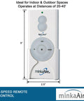 Handheld Ceiling Fan Remote Control System With Light Dimmer, Three Speeds, Easy On Off, Works With All Pull-Chain Fans shown