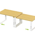 Stackable Adjustable Storage Shelves For Kitchen Cabinets Set Of Two Made Of Metal And Solid Wood Space Saver Organizer