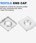 4 Pcs Zinc Alloy 3030 T Slot Aluminum Profile End Caps Eu Standard 30 X 30 Millimeter Cover With M8 Screws Silver Tone with smooth edges.
