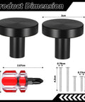 Two Pack Black Bifold Closet Door Knobs for Cabinets and Drawers, Round Matte Black Dresser Knob Hardware Pulls with Screws, Durable Aluminum Alloy Furniture Handles for Cabinets, Bifold Doors, and Dressers; 3cm diameter