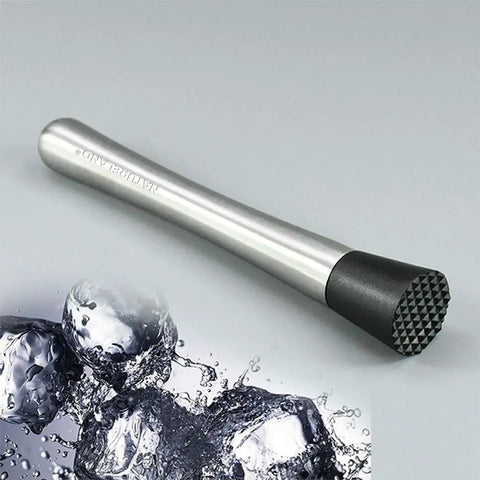 Food Grade 304 Stainless Steel Cocktail Muddler And Mixing Spoon Set For Home Bar Dishwasher Safe Two In One Muddler And Spoon