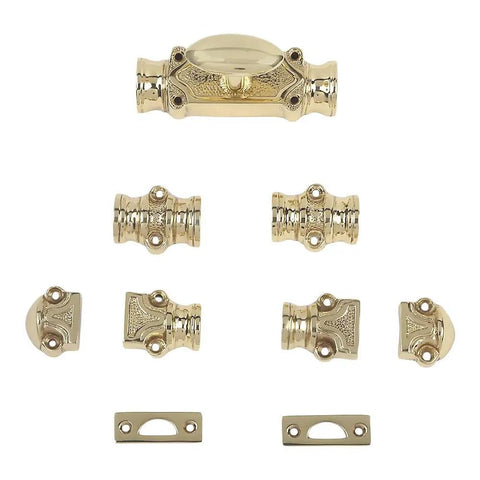 Solid Brass Window Cremone Bolt With Classic Style, Heavy Duty 6 Feet, Polished Lacquered Finish, Cut-To-Fit Rod, Hardware Set