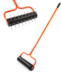Push Lawn Aerator 21 Inch Tool With Preassembled Spikes And Quick Clip For No Fuss Setup Heavy Duty Manual Aerator For Lawn Garden And Farm Care 75 Inch Adjustable Handle Orange Finish