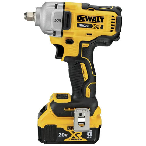 Heavy Hitter 20V Max Cordless Impact Wrench Half Inch Drive with battery, compact design for auto repair and shop tasks.