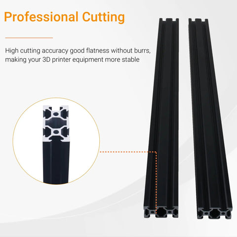 2 Pack 400mm 2040 V Slot Aluminum Extrusion European Standard Anodized Black Profile With Accessories For 3D Printer And CNC Building Kit Includes L Shaped Corner Connectors 50 T Nuts And Wrench Beefed Up 6063 T5, black 2040 extrusion