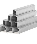 Heavy Duty T50 Staples Half Inch Leg 700 Count Galvanized Crown Nails in stacked arrangement for manual and pneumatic tools.