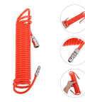 Premium Heavy Duty Recoil Air Hose For Air Compressor Killer Leak Proof System With Strong Quick Attach Connectors, orange coil hose