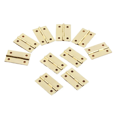 Rotating Concealed Hinges 10 Pack For Jewelry Boxes And Furniture Cabinets, 4 Hole Hidden Box Hinges 35x22mm displayed in circular arrangement