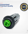 GE Dishwasher Flood Switch Assembly WD21X10519 Replacement Part, cylindrical design with green connector detail