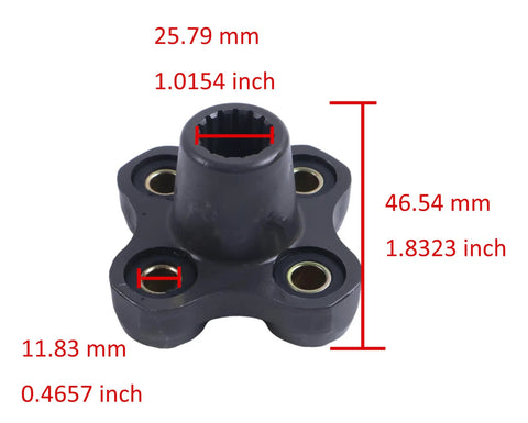 Hydraulic Pump Coupler D136083 253541A1 Replacement Part For Loader Backhoe 580K 580L 570LXT shown with dimensions