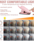 Stepless Dimming Clip On Book Light With 12 LEDs Magnetic Clip Rechargeable Reading Lamp 3 Color Temperature Modes graphic