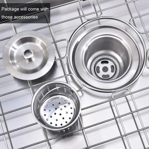 Drop In Bar Sink 15x20 Inch Topmount Single Bowl Kitchen Sink, 16 Gauge 304 Stainless Steel, grid, drain and strainer accessories