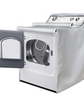 Heavy Duty Outdoor Indoor Washing Machine Cover With Waterproof UV Shield Universal Top And Front Load Fit All Weather Washer Dryer Cover In Silver Protects From Rain Sun Snow And Rust 29W X 28D X 40H on a dryer.
