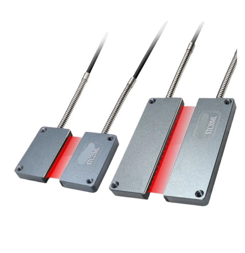 Rectangular Through-Beam Fiber Optic Sensor with Metal Sheath for Area Detection, Light Curtain Amplifier, Pro Grade Industrial Sensing