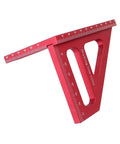 3D Multi Angle Measuring Ruler For Woodworking And Carpentry, 45 And 90 Degree Aluminum Alloy Square Protractor, red drawing line ruler