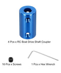 Beefy Rigid Shaft Coupler 6mm To 7mm 25mm Length 14mm Diameter Steel Joint Connector For 3D Printers DIY Motors Encoder With Screws, blue