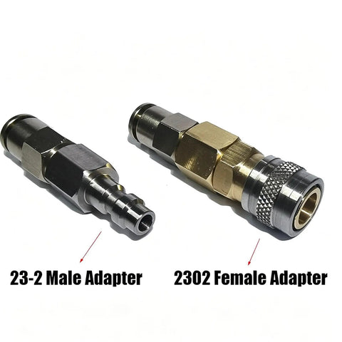 Badass HP Air Hose Adapter Quick Connect Cable 6mm Line Push Twist Fit No Tools Needed So You Build Stuff Faster Keep Air Compressor Link Tight Stress Free For All Your Daily Jobs Ready To Go Right Now For Sure 23-2 male and 2302 female adapters