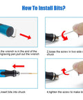 Instructions for installing bits on 3 Speed Cordless Mini Drill Pen Kit With 10 Drill Bits Rechargeable Electric Hand Drill Pin Vise