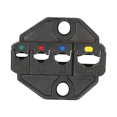 Heavy Duty Replacement Jaws For Crimping Pliers High Carbon Steel Interchangeable Die with color-coded slots for wire sizes.