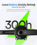 Ride-Ready Road Bike Power Meter Crankset With Dual Sensor Fusion For Real-Time Temperature Compensation, 300h Battery Life