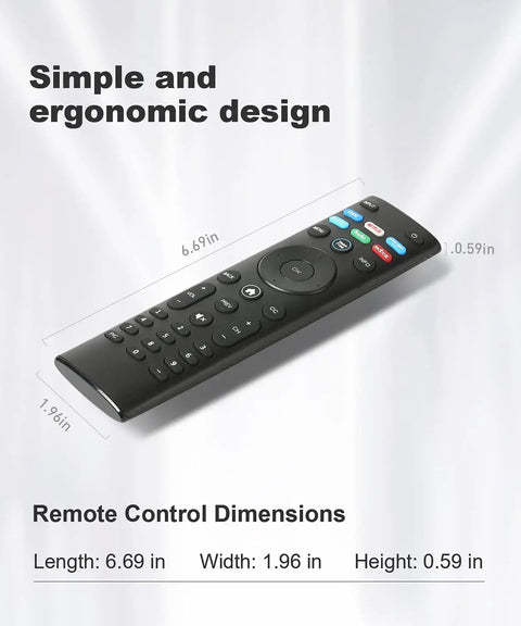 XRT140 Remote Replacement For D Series M Series V Series LED LCD Smart TVs ergonomic design and dimensions