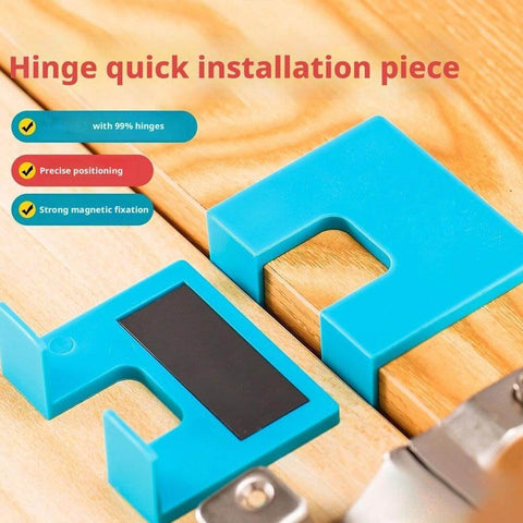 Two Pack Adjustable Door Hinge Jig Router Template Installation Kit With Magnetic Locking shown on wooden surface