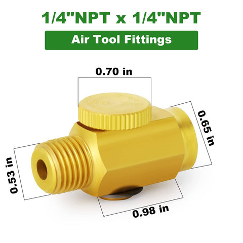 Five Pack Brass In Line Air Flow Regulator Valve For Air Compressors One Quarter NPT Male To One Quarter NPT Female High Flow
