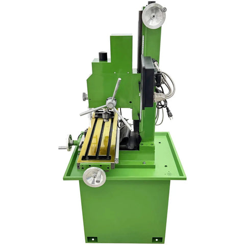 Jaryannix 1.5Kw Benchtop Mill Drill With Brushless Motor And 3-Axis Digital R8 Spindle Taper For Precision Metalworking and steady high torque performance in small shop settings, side view.
