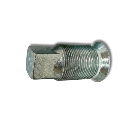 Solid Rear RH Wheel Nuts And Studs Kit For Isuzu NPR NPR-HD NQR NRR Trucks Perfect Fitment With 4BD1 And 4HE1 Engines From EightySeven To Newer Models High Quality M20 Right Hand Thread Set. M20 steel wheel stud close-up