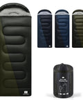 XXL Winter Sleeping Bag For Adults And Kids, 4 Season Cold Weather Camping Gear, draft collar, zipper guard, compression sack