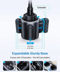 Expandable base of Built Tough Cup Holder Phone Mount with extenders, fits all cup holders for cars, trucks, golf carts.