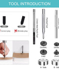 45 Piece Leather Snap Fasteners Kit 15mm Stainless Steel With 4 Install Tools In Silver Bronze Black All In One Kit instructions