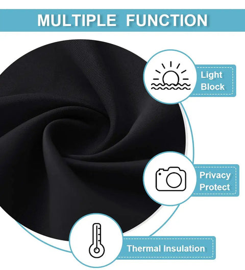 Blackout Curtain Panel For French Doors And Windows, Thermal Insulated Light Block, Energy Efficient 30 X 40 Inches, One Panel In Deep Black